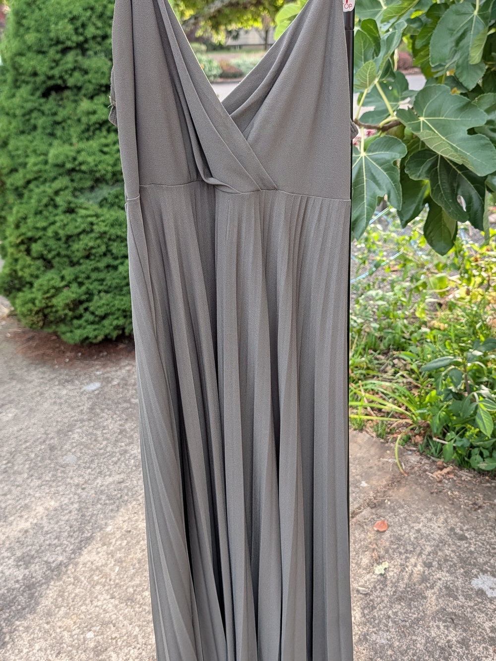 Max & Cleo Olive/Sage Green Pleated Maxi Dress